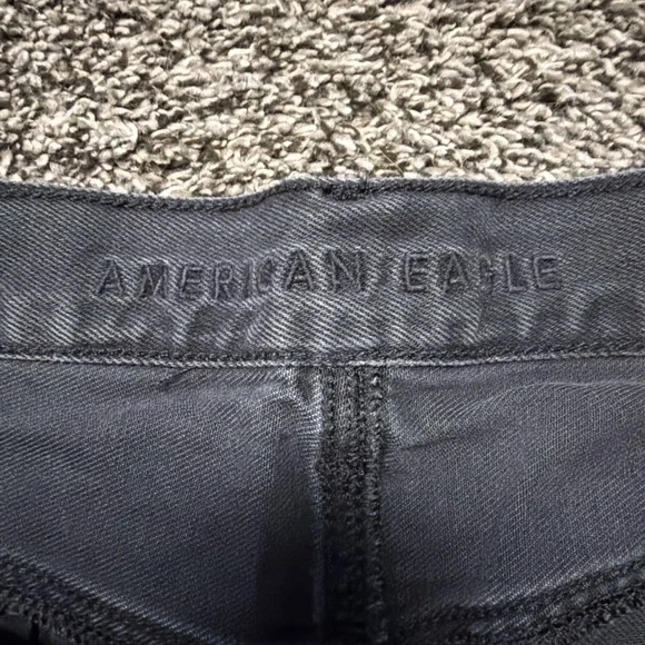 American Eagle Low Rise Skater Jeans Women's Size 8 Black Baggy Wide Leg Grunge - Picture 3 of 11